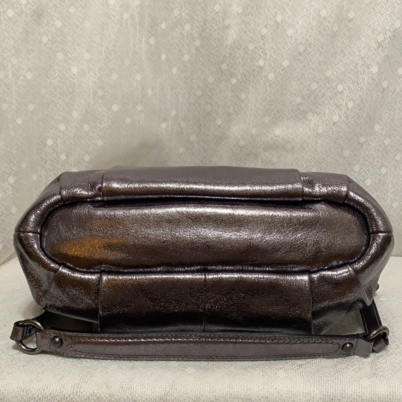 *SOLD*Coach Sophia Madison Metallic Gunmetal Leather Satchel - Picture 9 of 16